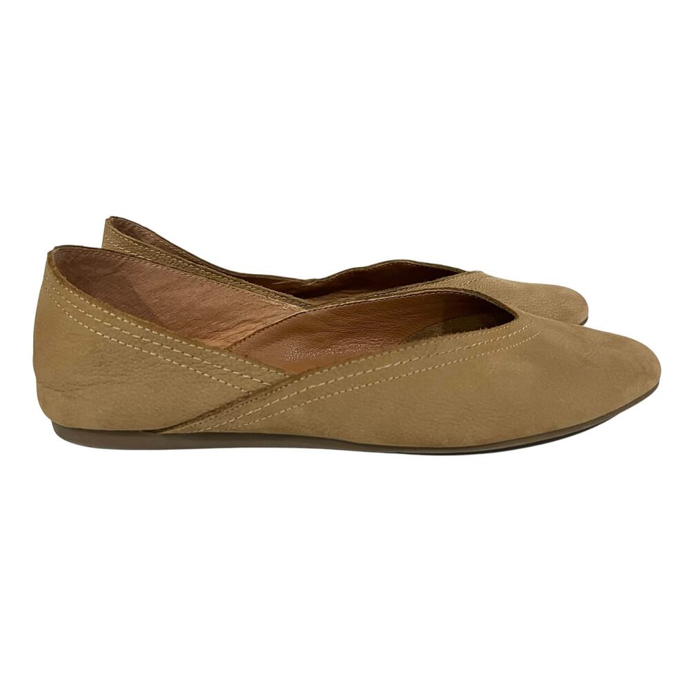 Lucky Brand Alba Womens Tan Ballet Square Toe Flat Size 7.5 LK-ALBA